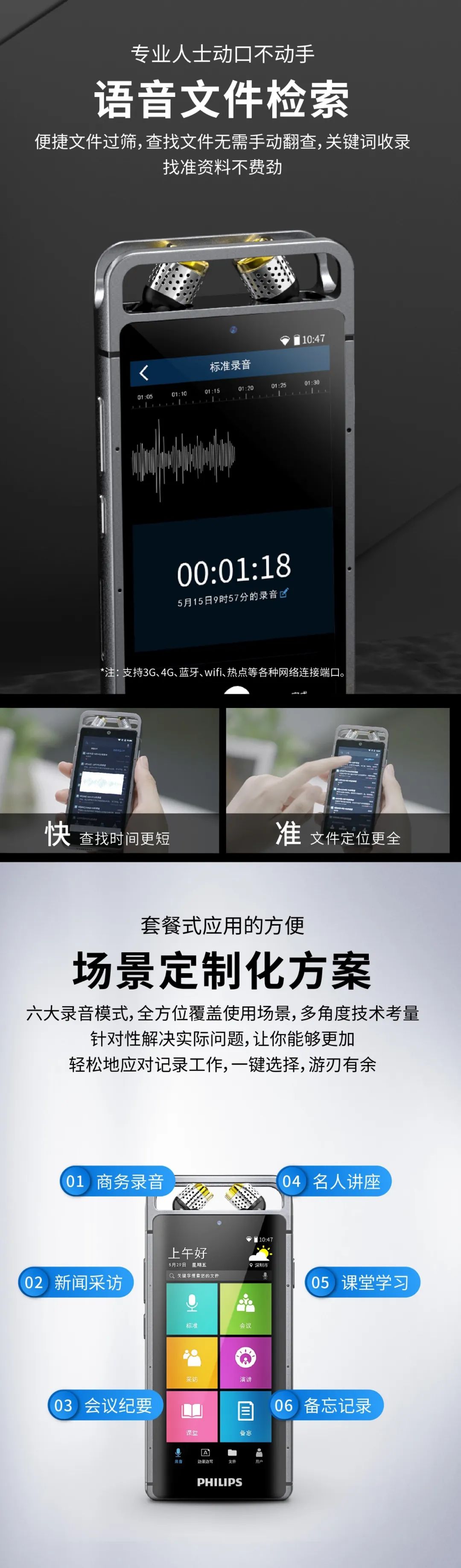 飞利浦高端智能(néng)录音「旗舰级96000Hz」，速来先睹為(wèi)快